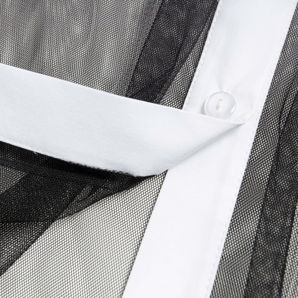 Рубашка комбинированная с сеткой, Срочно на обложку (white) - Charutti фото 6