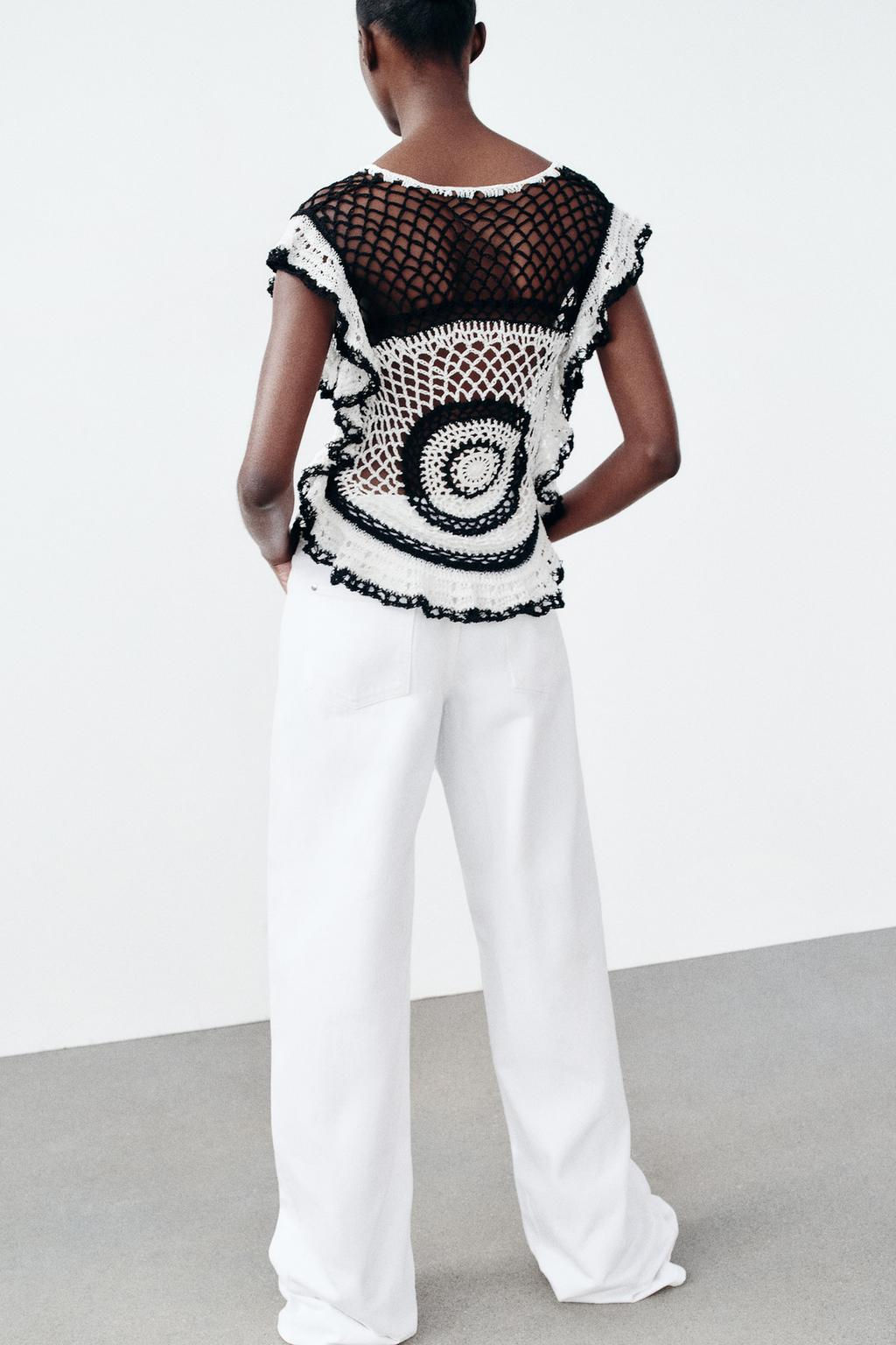 RUFFLED CROCHET TOP - Zara фото 3