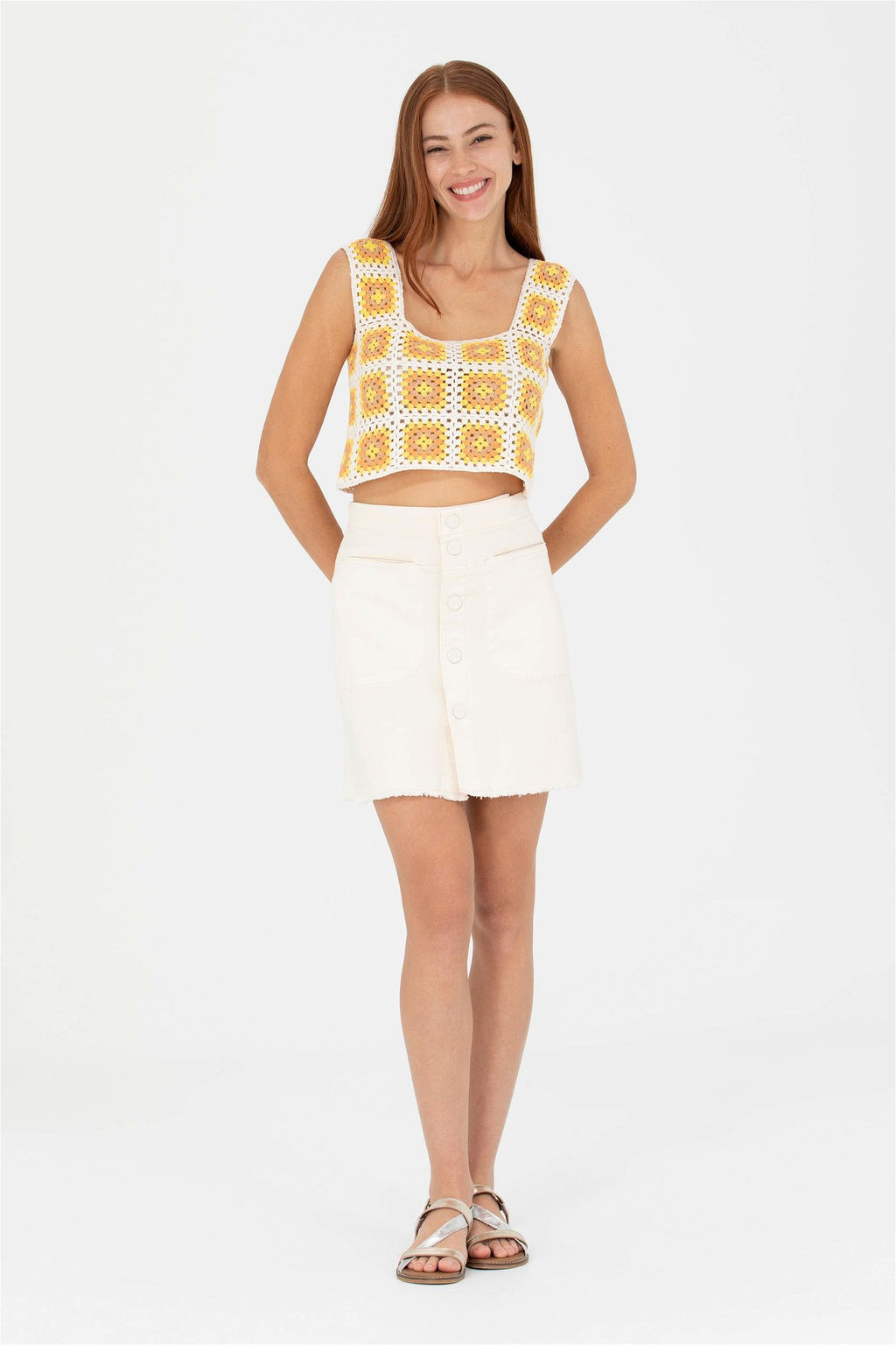 U. S. Polo Assn Женский кремовый свитер с v-образным вырезом - U.s. polo assn фото 4