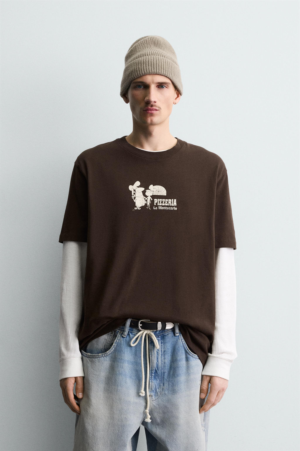 PIZZERIA LA MONTECARLO PRINT T-SHIRT - Zara фото 16