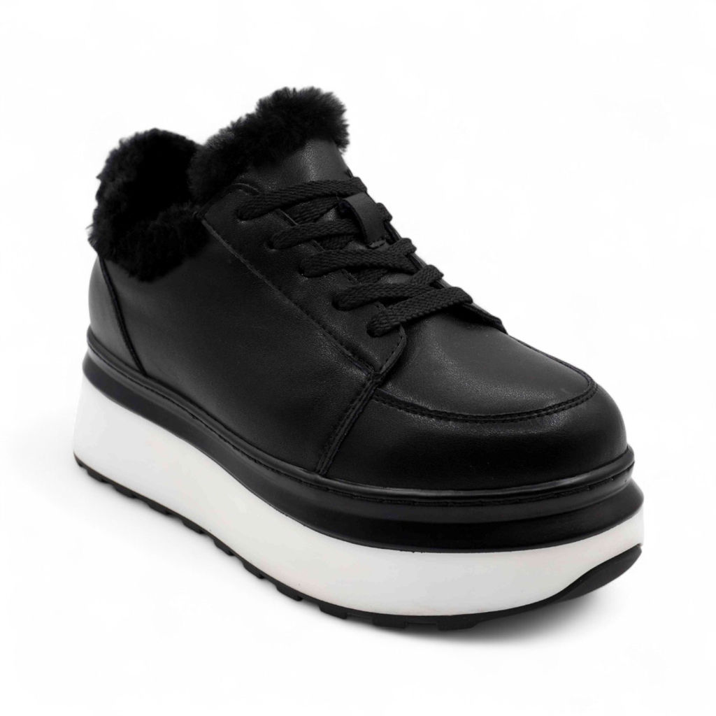 Ботинки из натуральной кожи на меху MD0123-5 черные