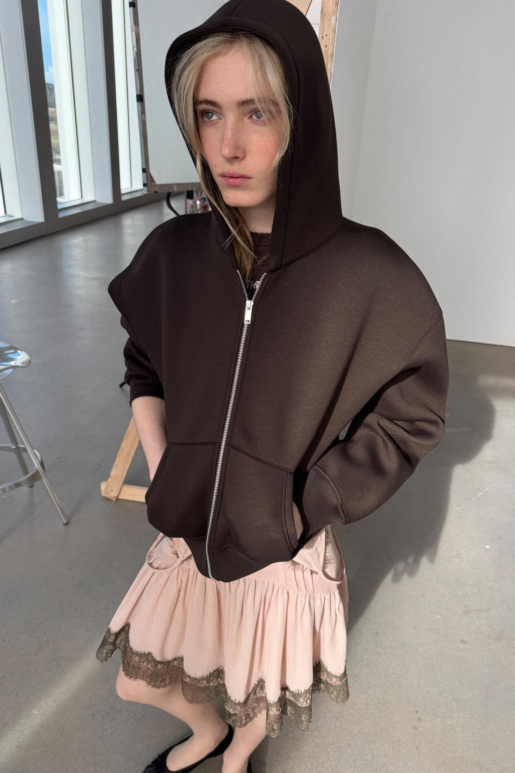 NEOPRENE-EFFECT HOODIE - Zara фото 13