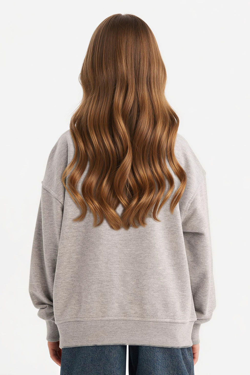 Relax Fit Bisiklet Yaka Bask_l_ Sweatshirt K_z _ocuk - Defacto фото 6