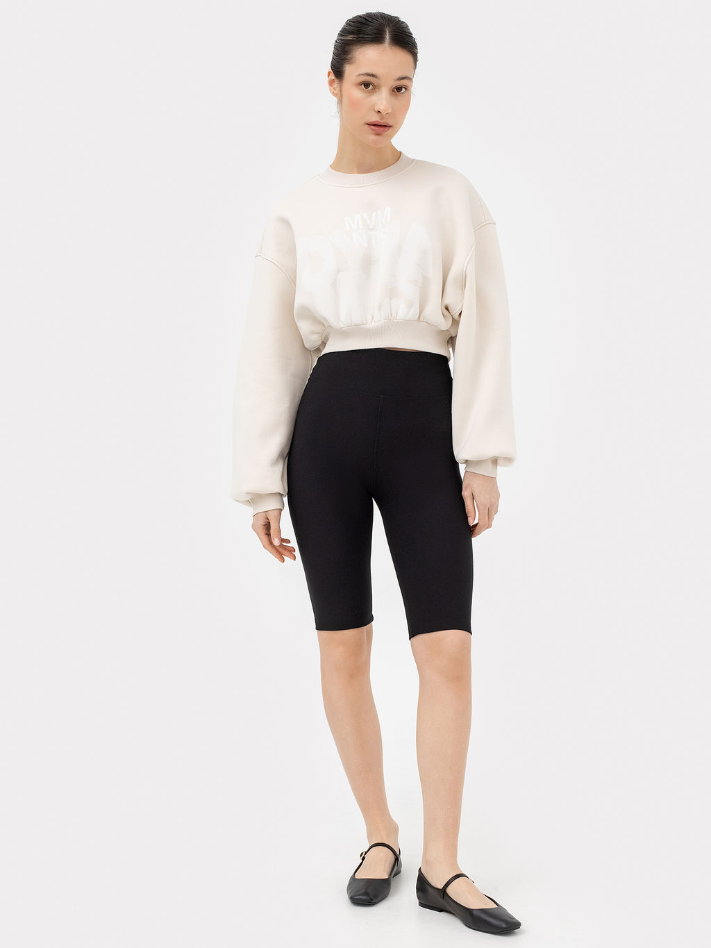 Свитшот женский бежевый с печатью белый песок +печать 122928/1 - Mark formelle фото 3