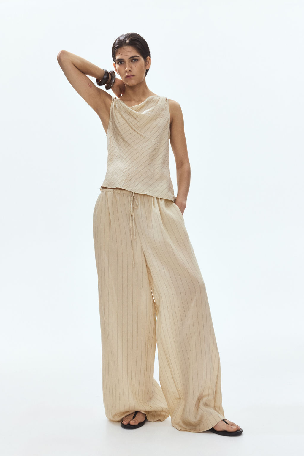 Pantal?n recto con cord?n de ajuste - H&m фото 2