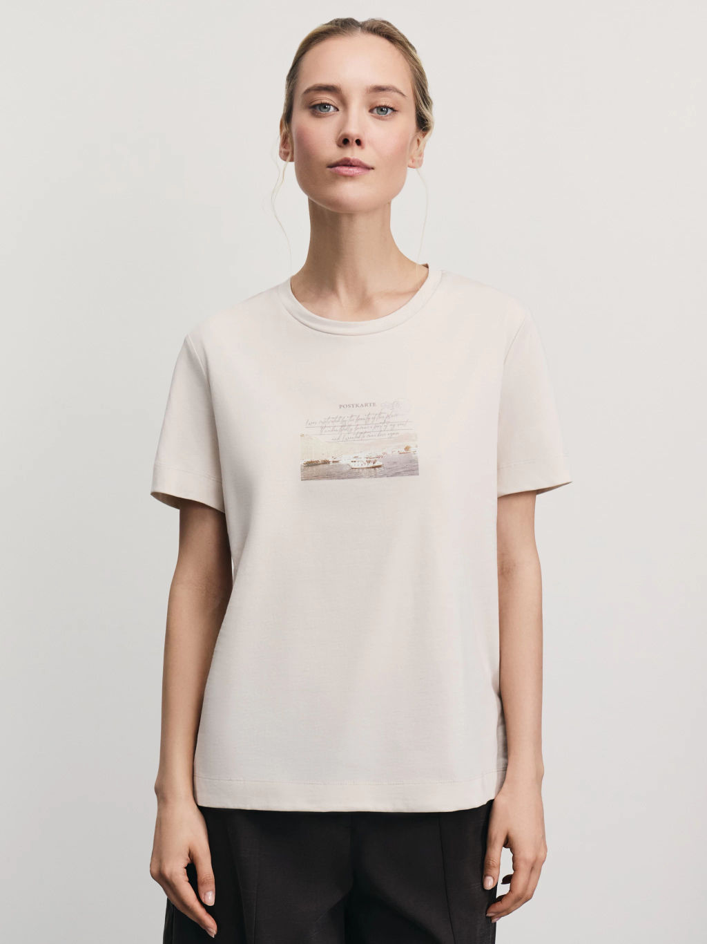 Футболка из хлопка с принтом / Zarina  фото 3