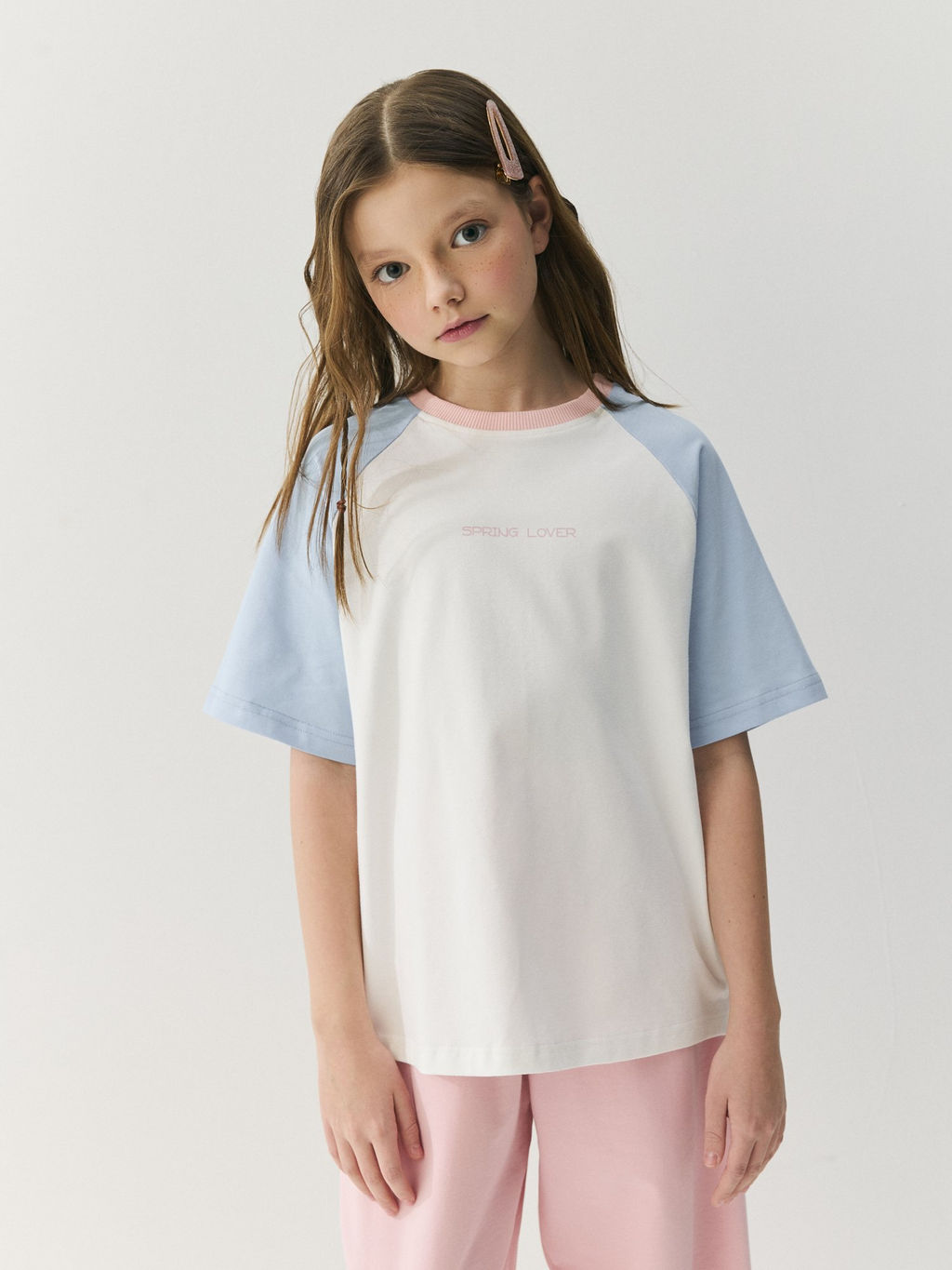 Футболка Колор блок Тофу/Голубой 7+ - Bungly фото 5