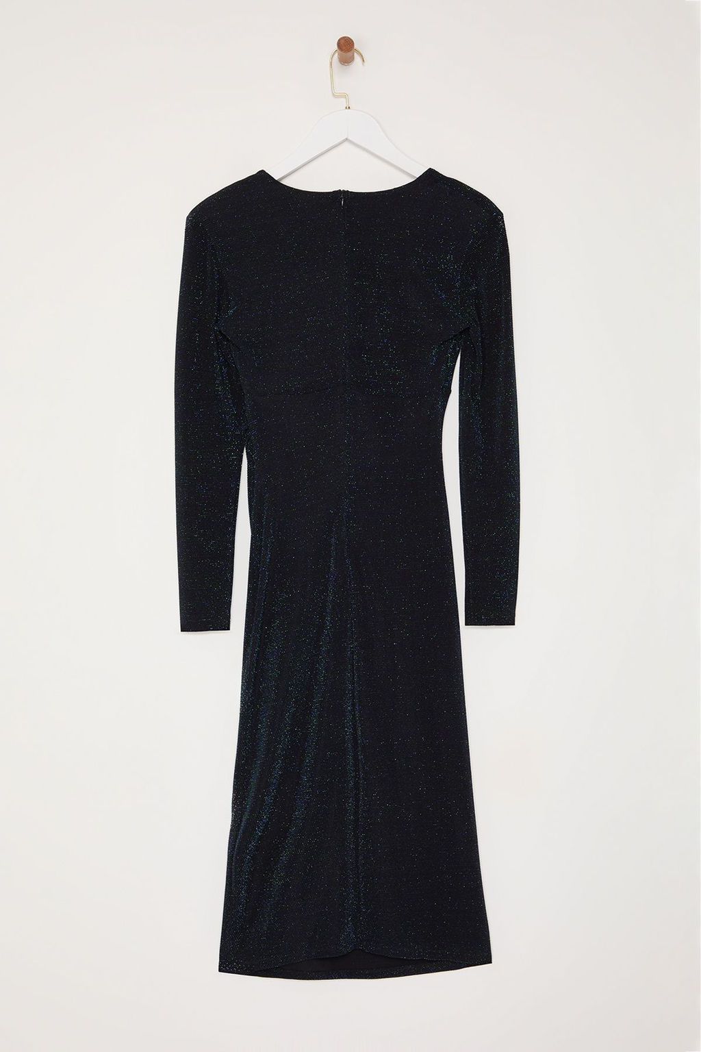 Trendyolmilla Siyah-Yesil Simli Orme S?k Abiye Elbise TPRAW25EL00063 фото 7