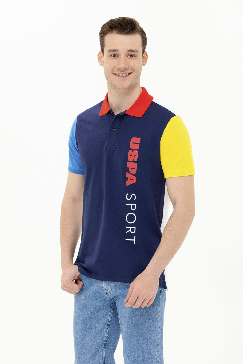 U. S. Polo Assn Мужская темно-синяя футболка с воротником-поло