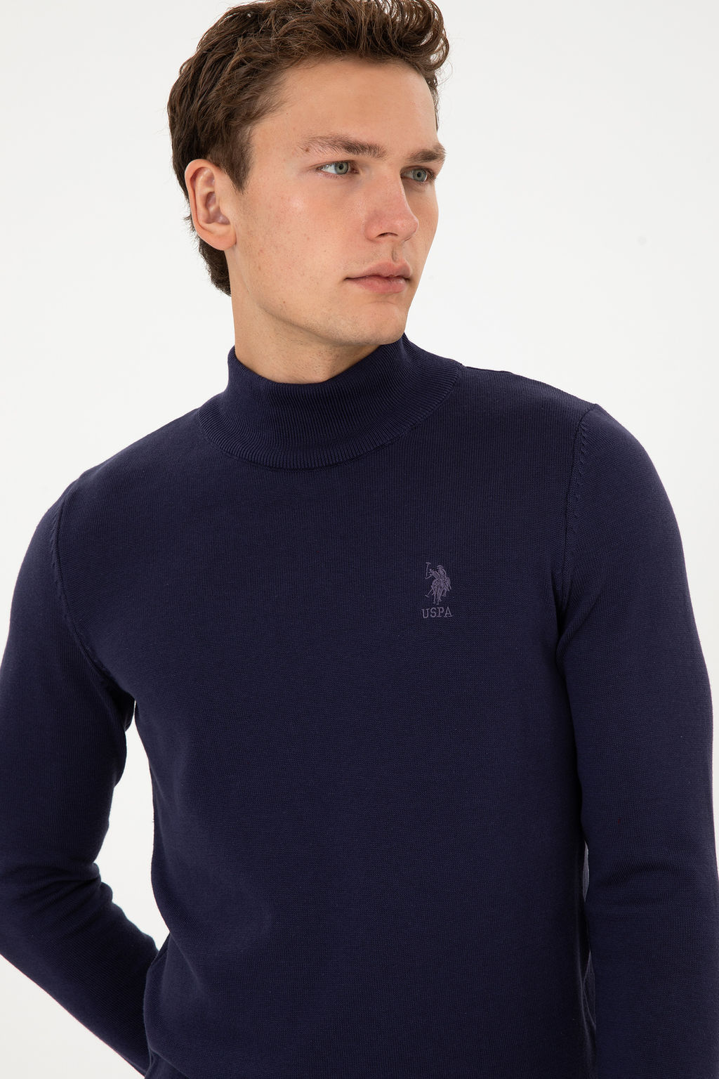 Erkek Slim Fit YarДm BalДkГД Yaka MГrdГm Basic Kazak - U.s. polo assn фото 2