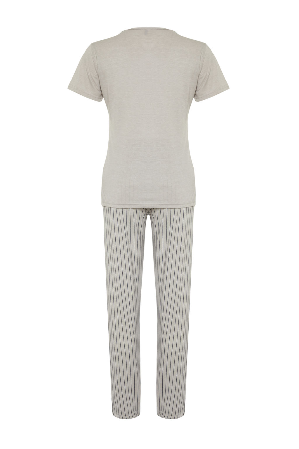 Trendyolmilla Mint Slogan Bask?l? Cizgili Orme Pijama Tak?m? THMSS24PT00251  фото 15