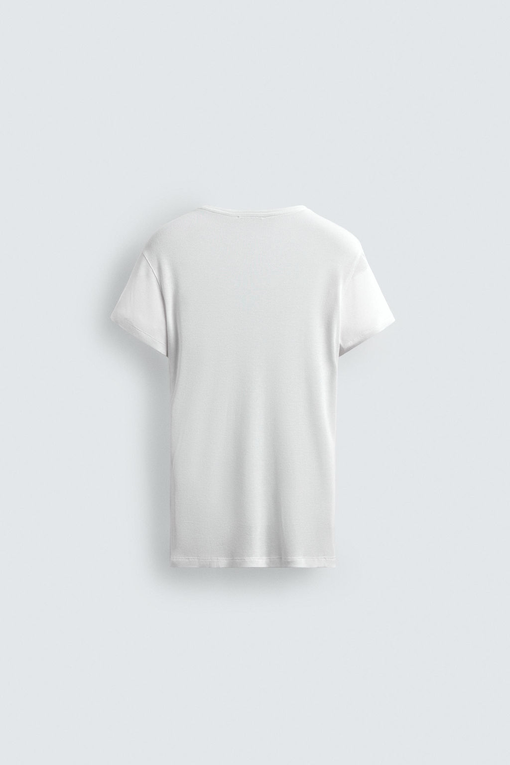 CAMISETA SLIM FIT ESTRUCTURA VISCOSA / Blanco - Zara фото 7