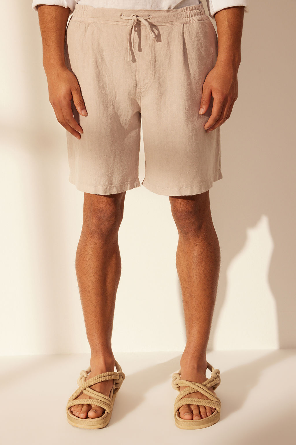 Tas %100 Keten Regular Fit Beli Lastikli Sort TMNSS24SR00050