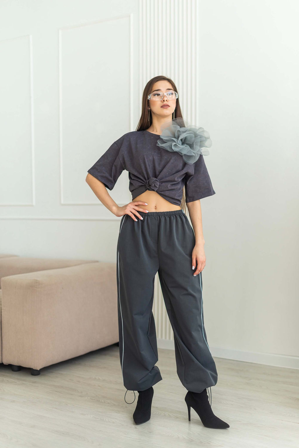 Брюки Дэви (серый) - Nadi bordo фото 12