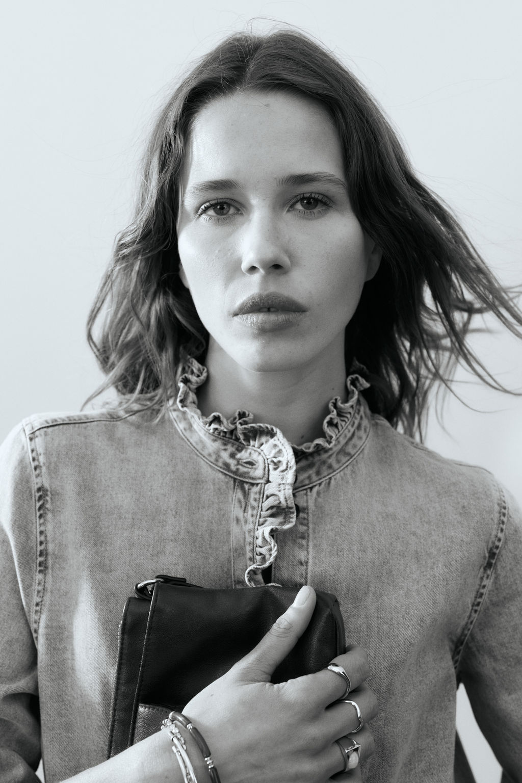 Camisa denim con ribetes de volante - H&m фото 4