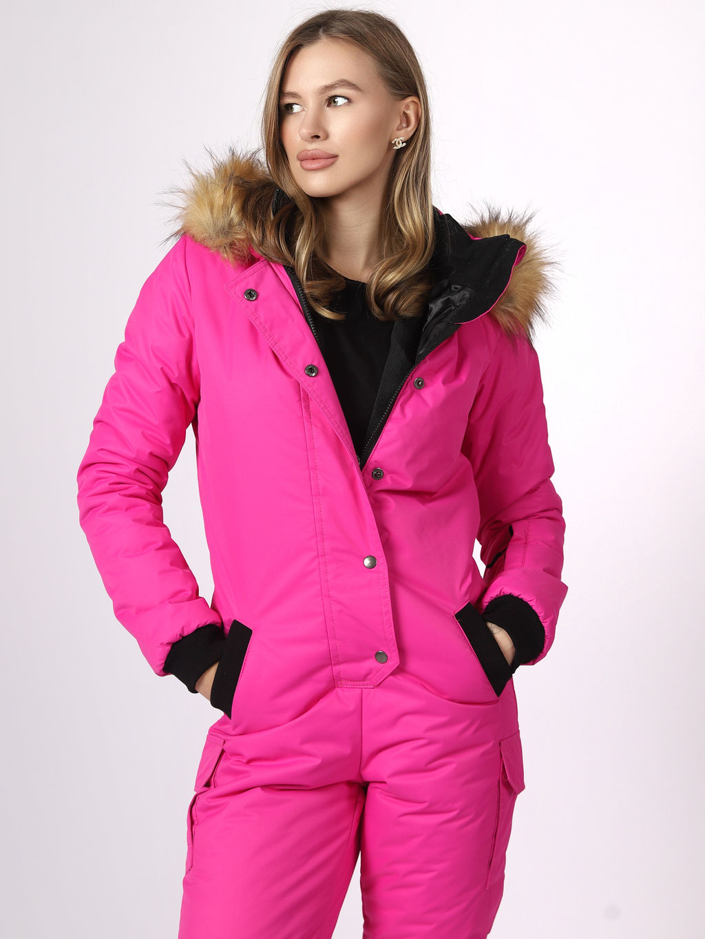 Женский зимний комбинезон. Цвет Фуксия. - Sportsolo фото 4