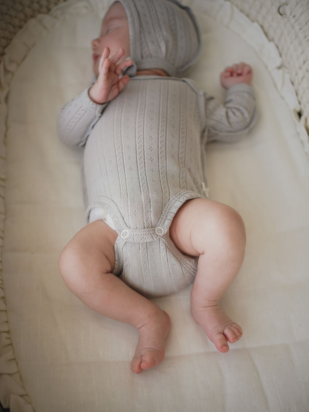 Боди с длинным рукавом Жемчуг из ажурного хлопка 0+ - Bungly фото 4