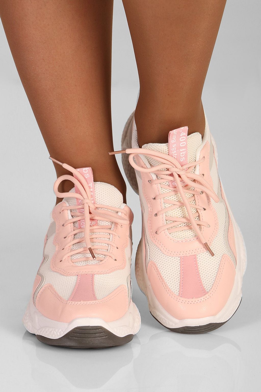 Кроссовки женские бело-розовые