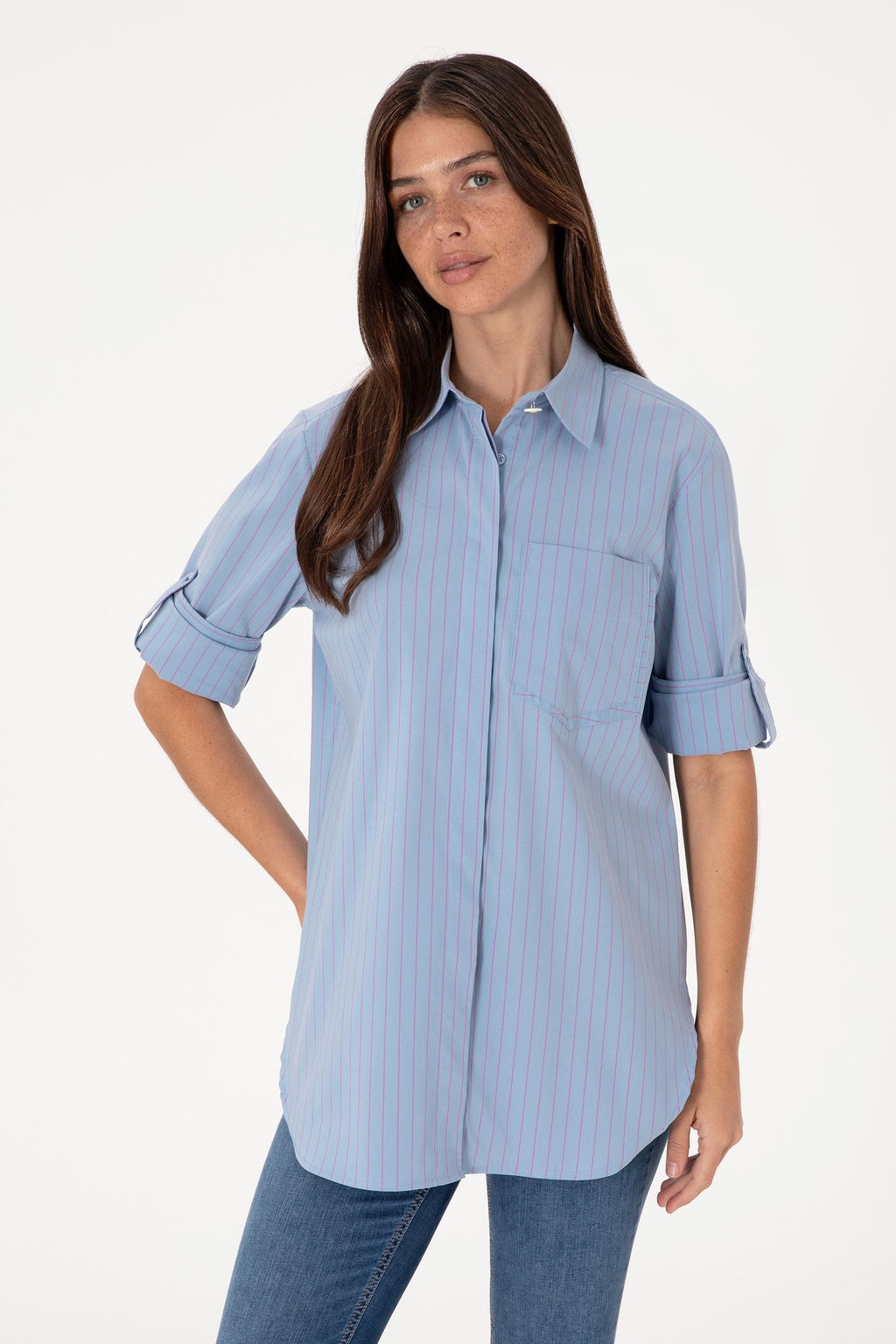 Kad_n Mavi Uzun Kollu G_mlek Sepette S_rpriz _ndirim - U.s. polo assn фото 3