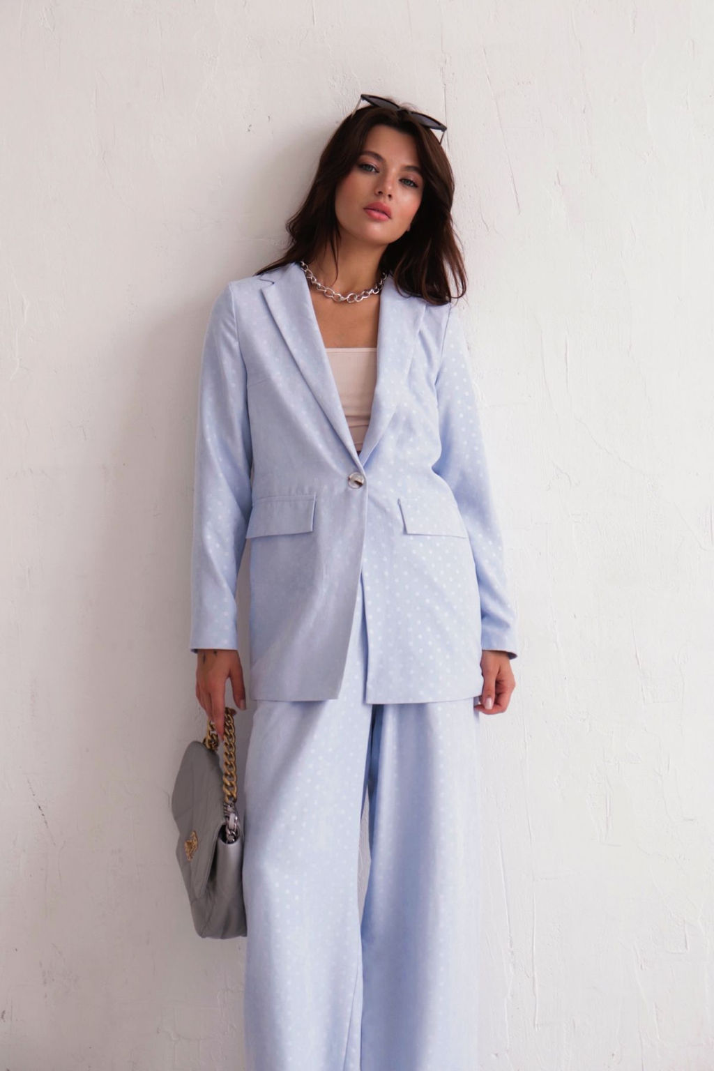 9851 Костюм брючный голубой - Martichelli фото 11