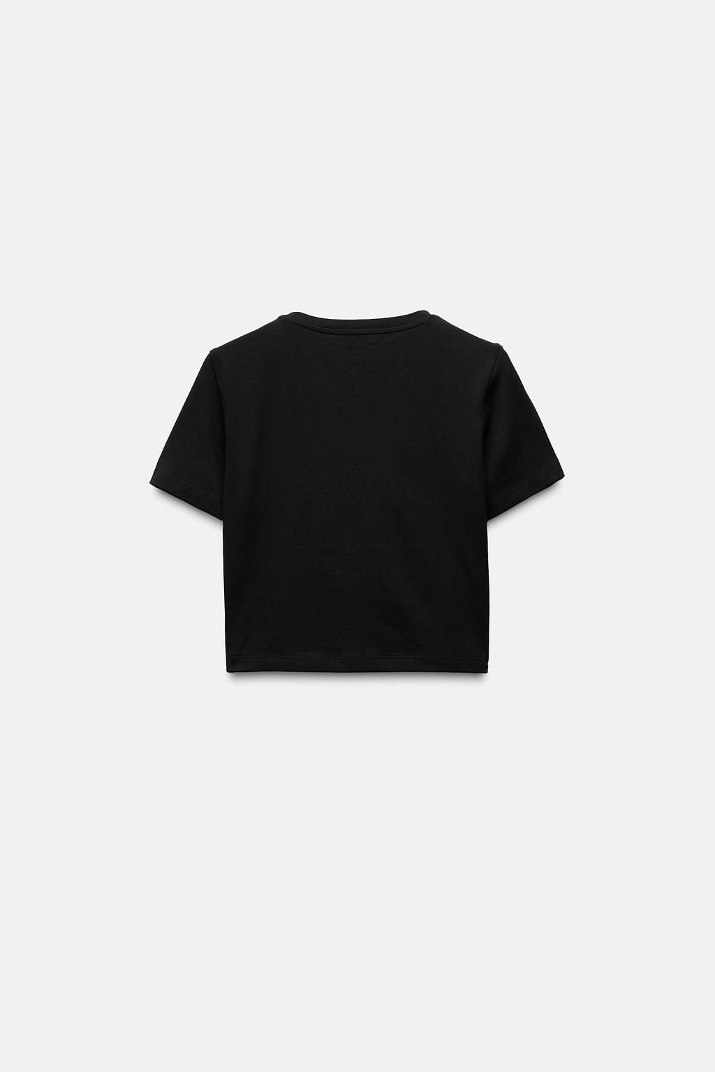 CROPPED STRETCH T-SHIRT - Zara фото 10