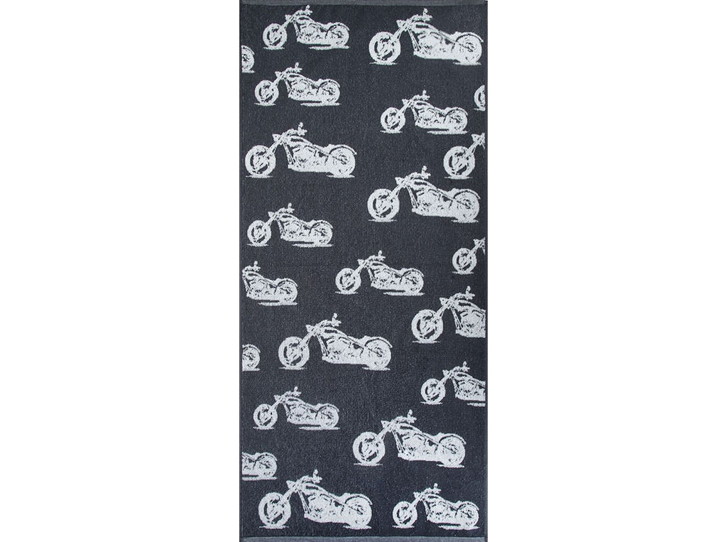 Полотенце махровое 6с102.411ж1 Мото-паттерн(антрацит) 67х150см