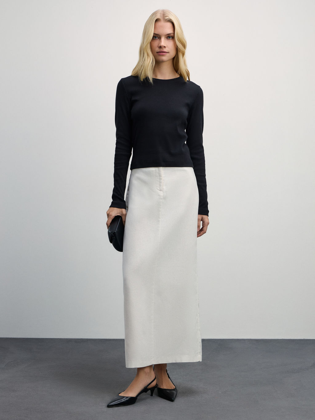 Базовый укороченный лонгслив из хлопка / Zarina фото 2