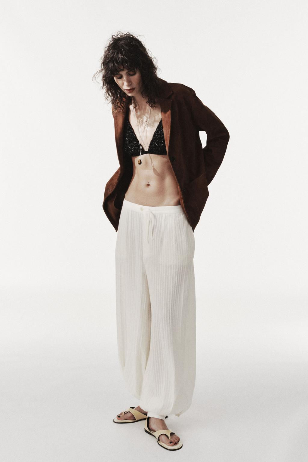 ZW COLLECTION LIMITED EDITION 100% SUEDE OVERSIZE BLAZER - Zara фото 2