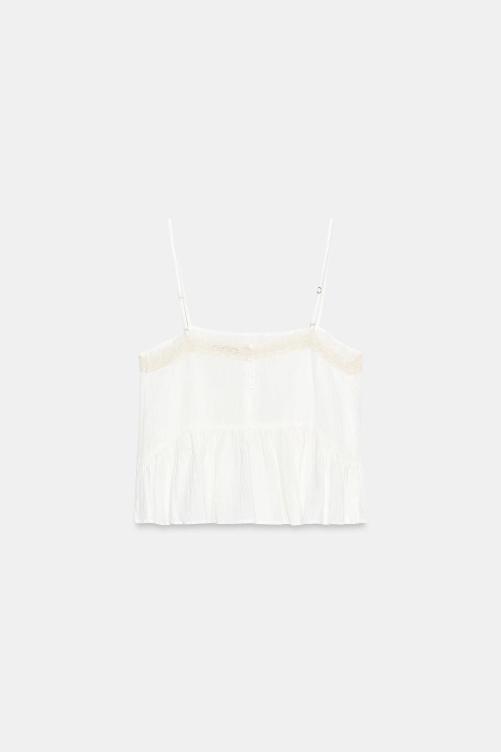 TOP GASA TIRANTES BORDADOS / Crudo - Zara фото 6