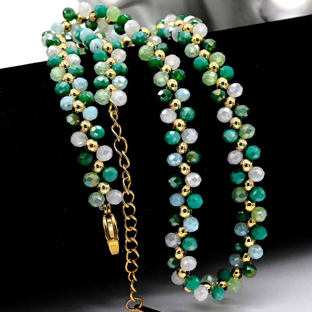 Чокер плетеный из циркона шарик 3мм цвет бордовый, 36см - Радуга камня фото 6