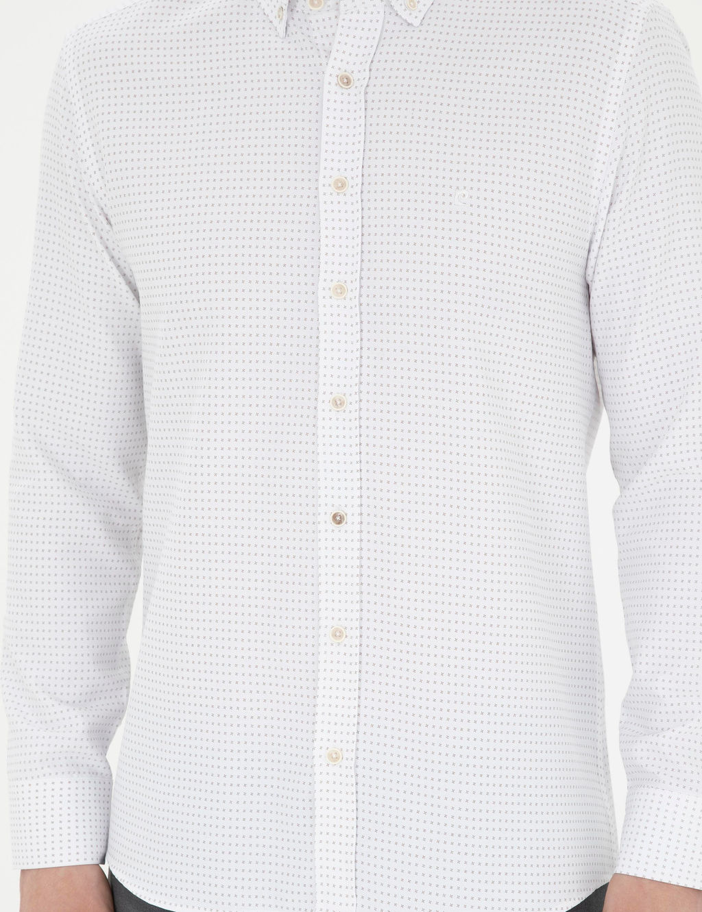 Bej Slim Fit Uzun Kollu G_mlek