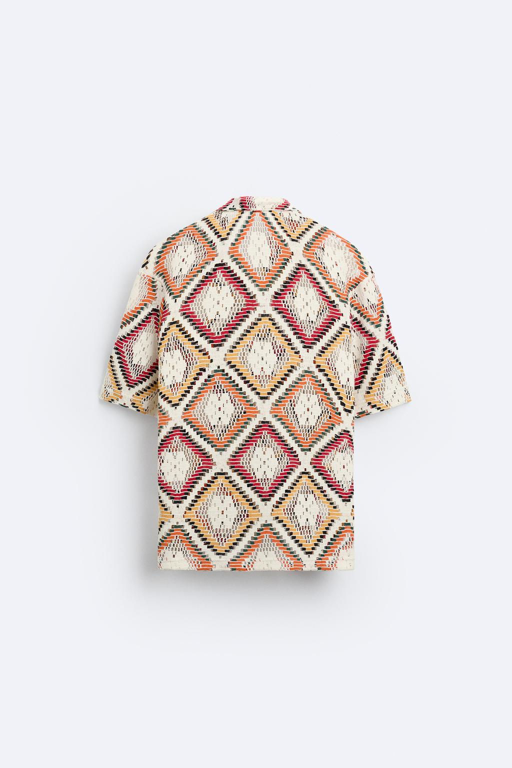 GEOMETRIC CROCHET SHIRT - Zara фото 7