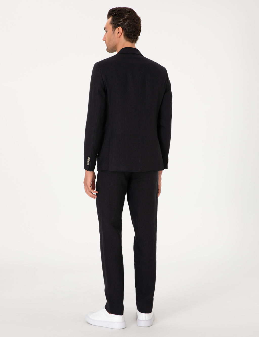 Siyah Slim Fit %100 Keten Pantolon - Cacharel фото 4