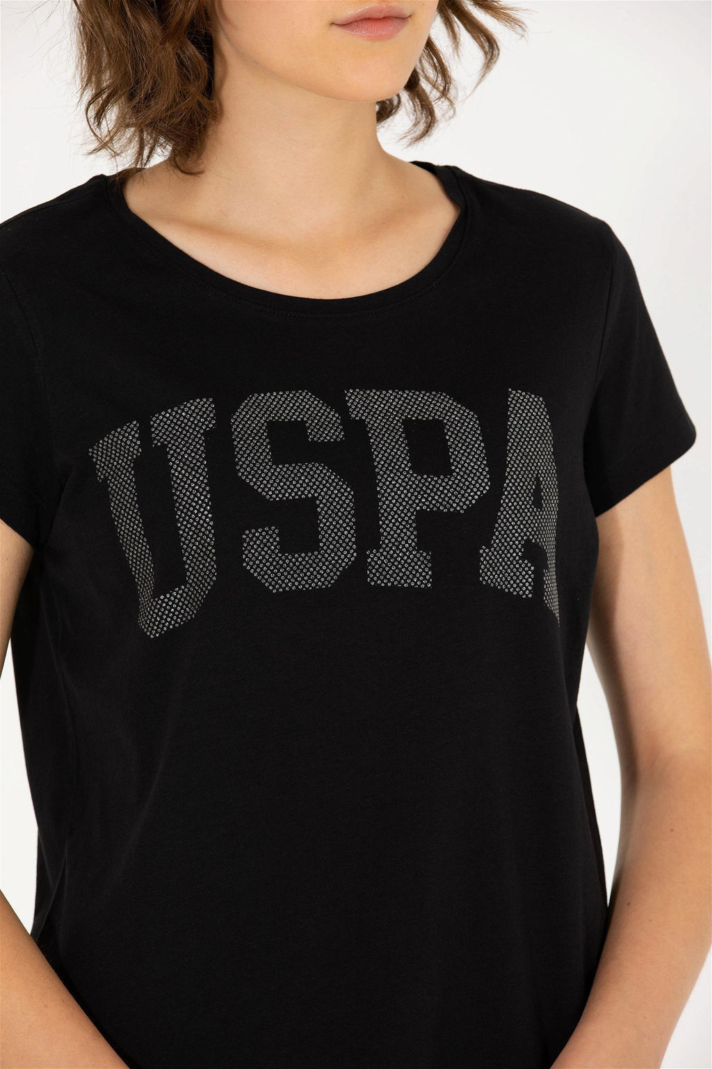 U. S. Polo Assn Женская черная базовая футболка с круглым вырезом - U.s. polo assn фото 14