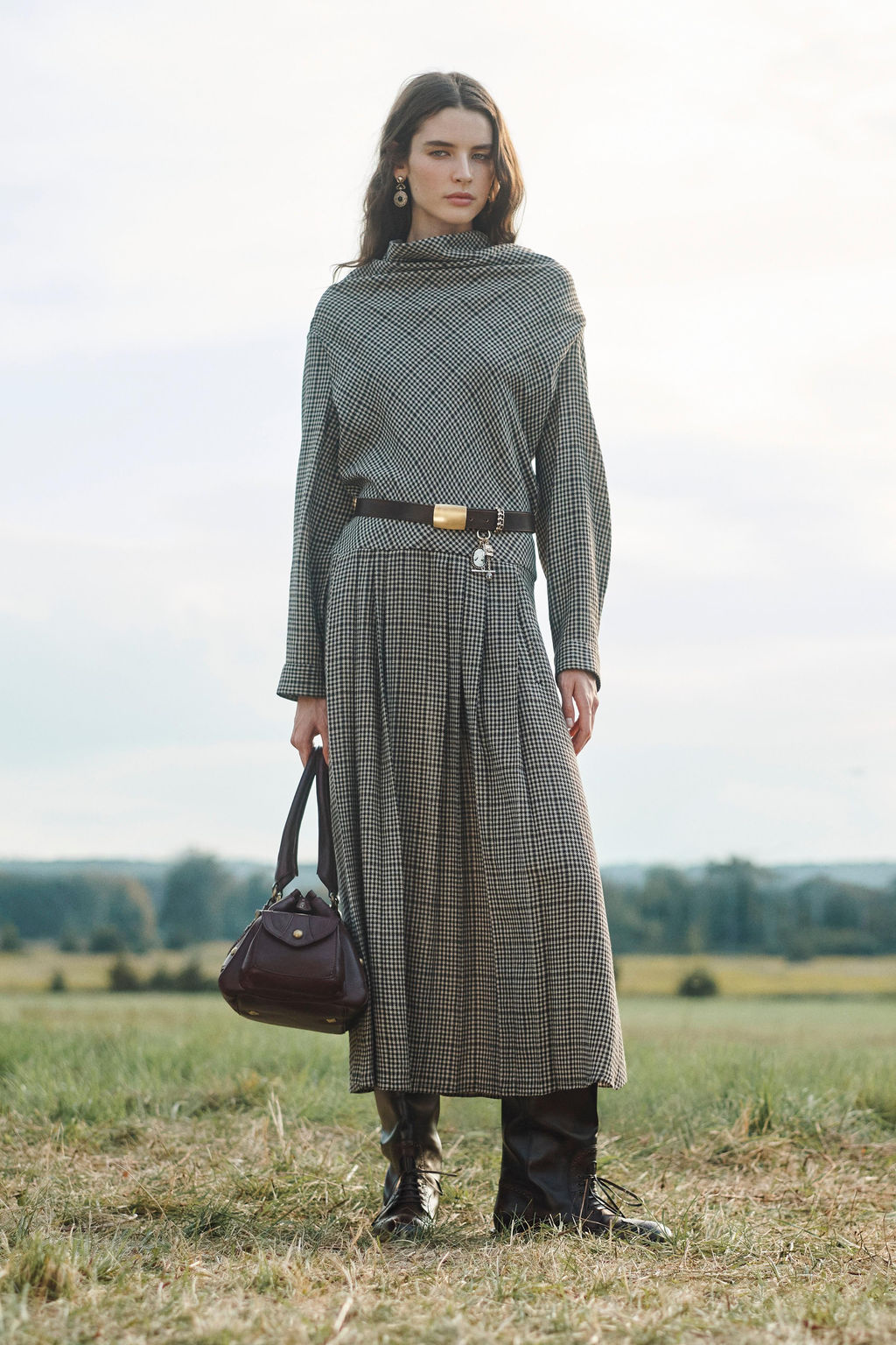 LIMITED EDITION CHECKED DRESS WITH BOX PLEATS