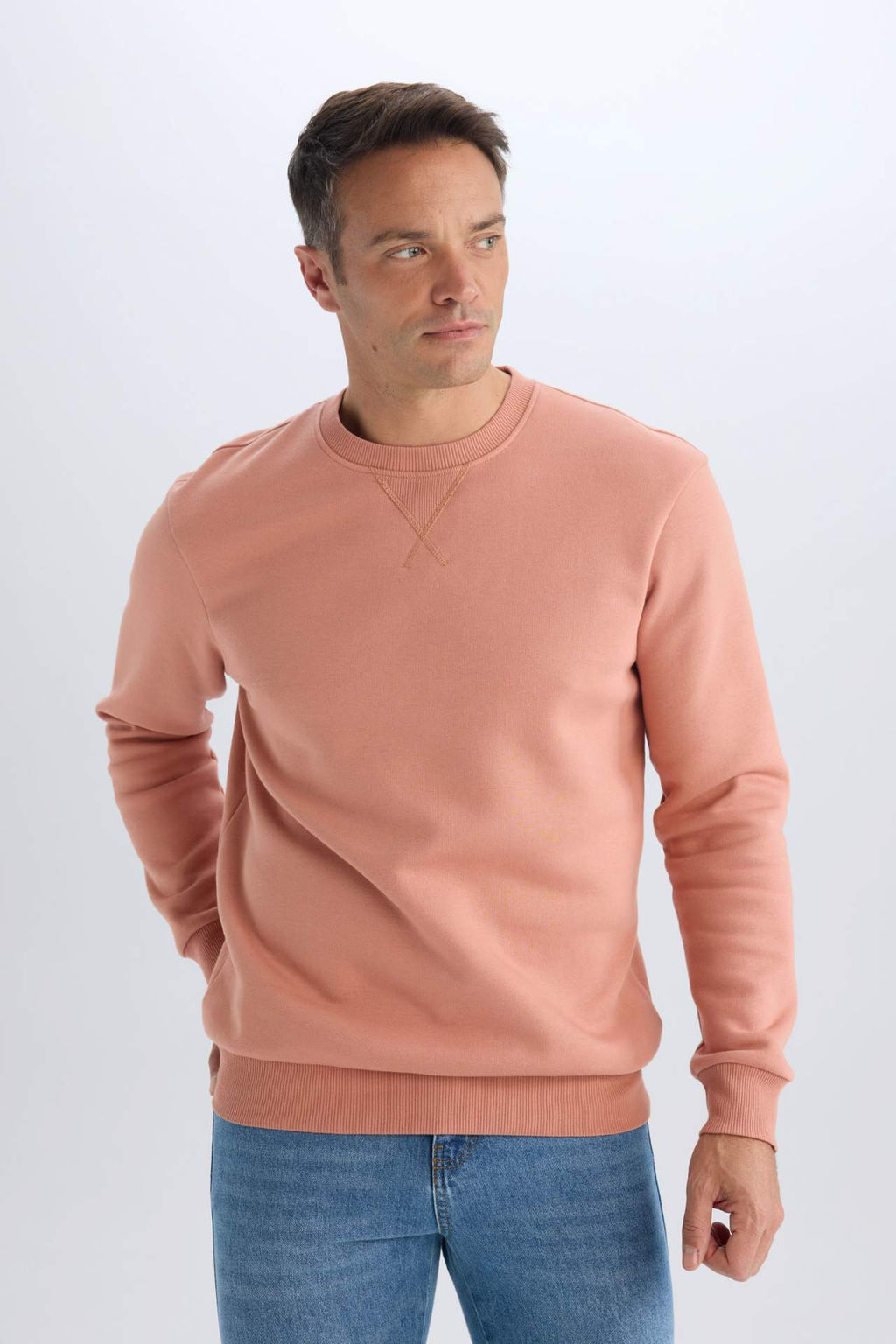Regular Fit Bisiklet Yaka Basic Duz Kal?n Sweatshirt - Defacto фото 17