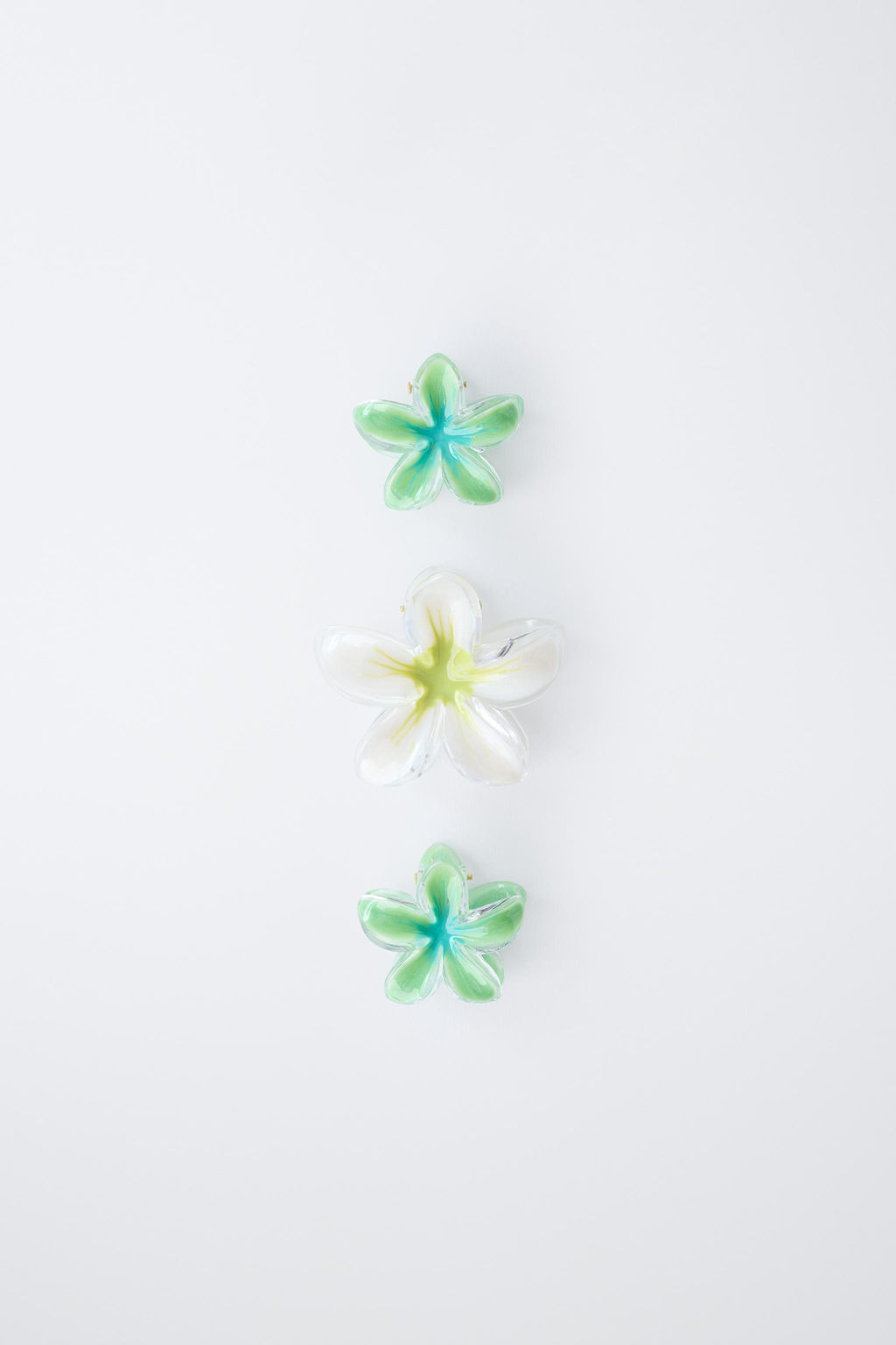 PACK TRES PINZAS FLORES HIBISCUS / Verde - Zara фото 4