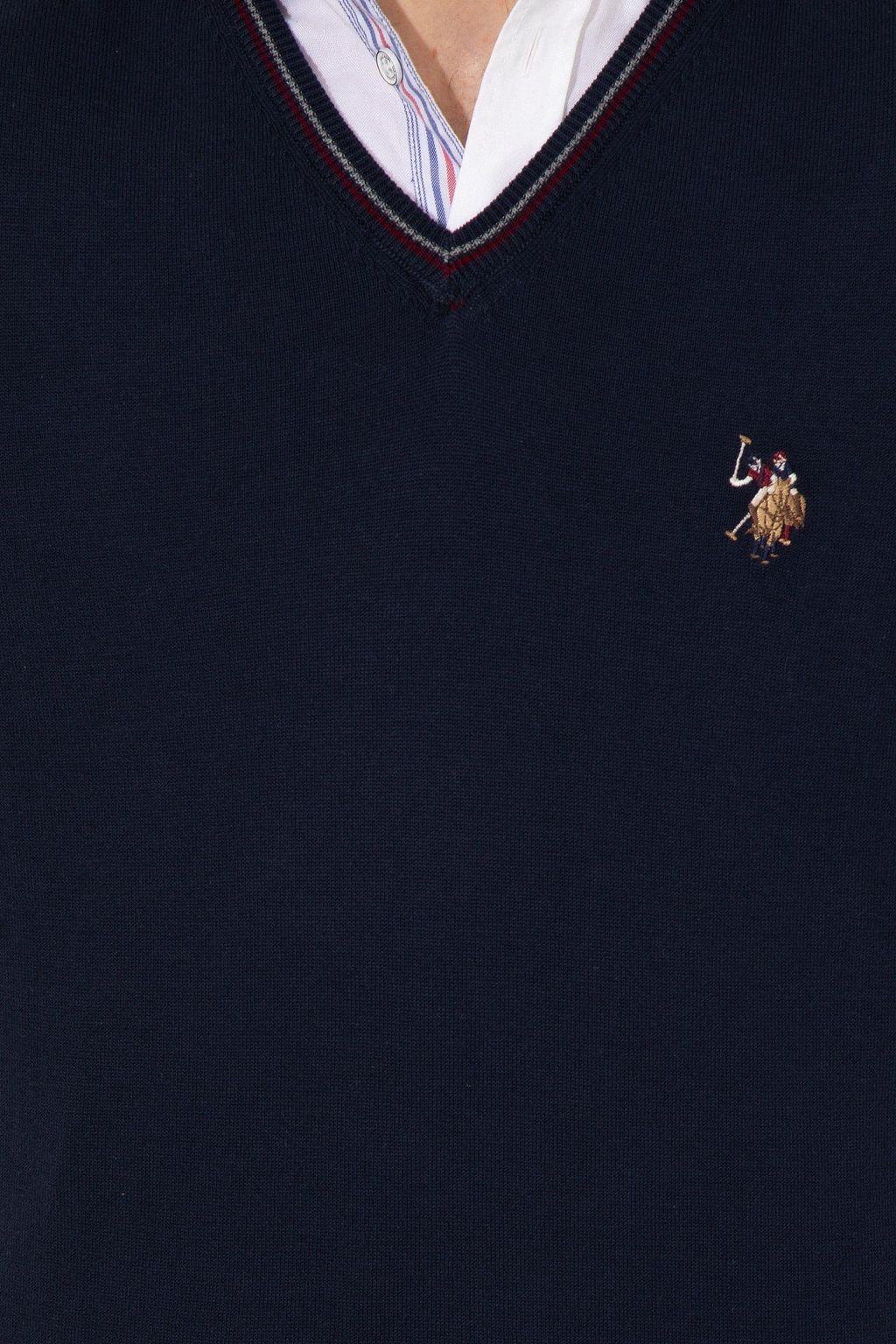 U. S. Polo Assn Мужской темно-синий базовый свитер - U.s. polo assn фото 6