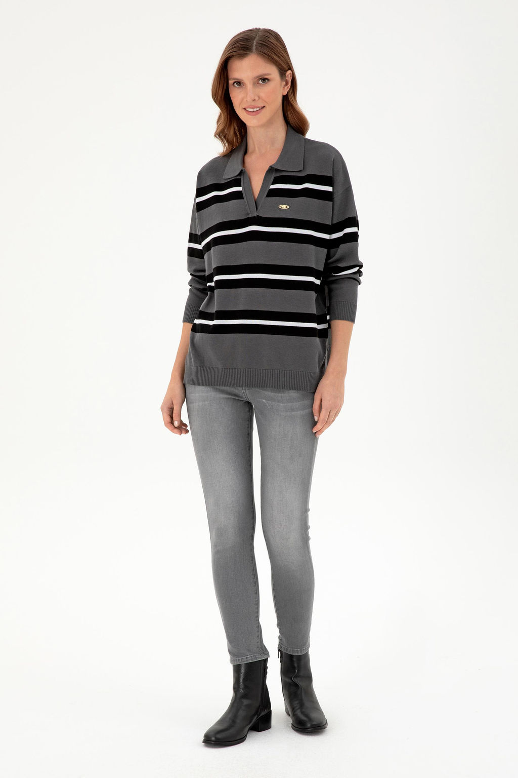 Женский свитер антрацитового цвета Неожиданная скидка в корзине - U.s. polo assn фото 4