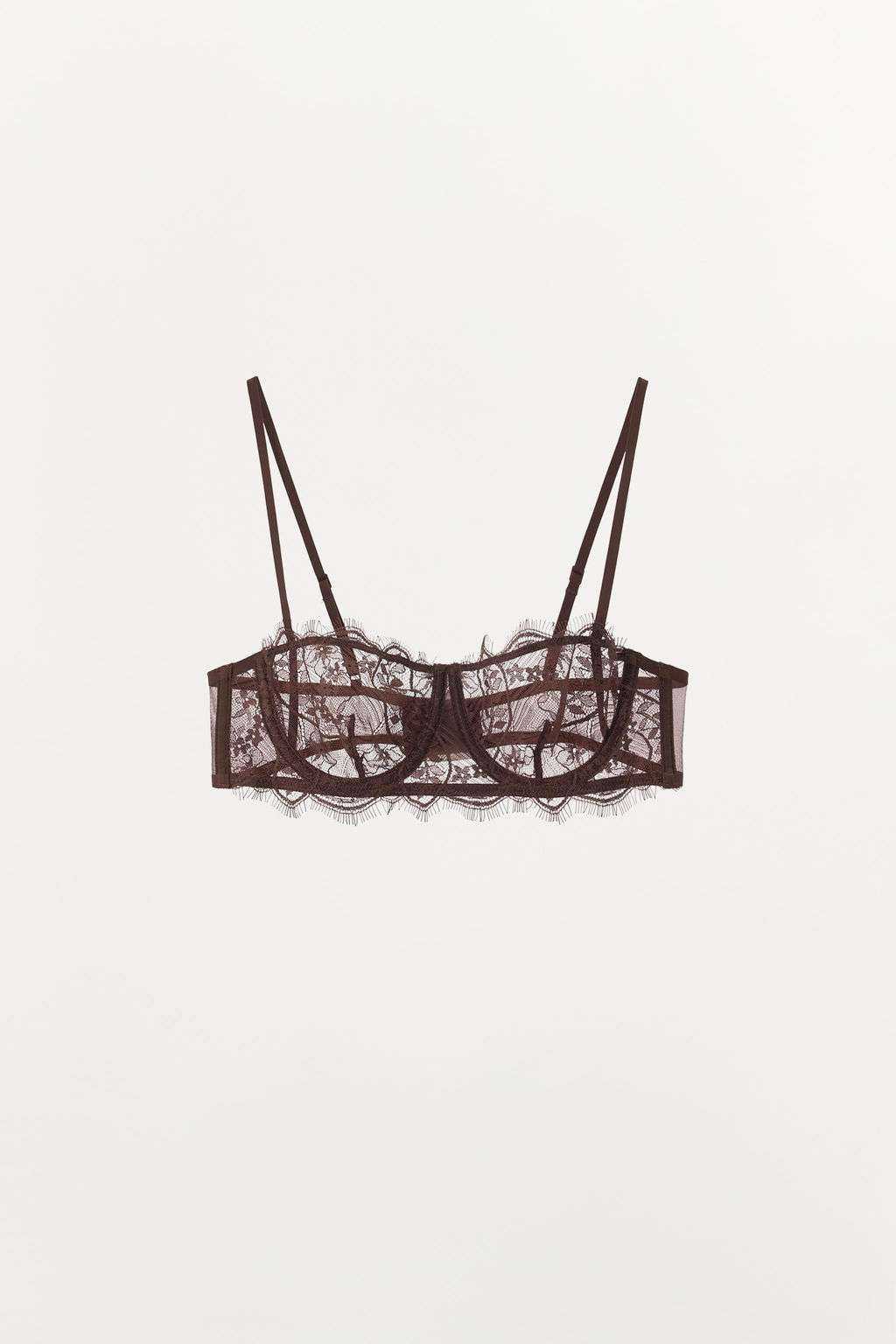 FLORAL EMBROIDERED LACE UNDERWIRED BRALETTE - Zara фото 4
