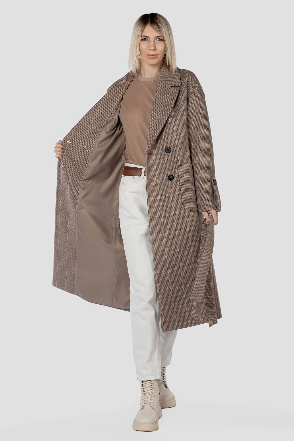 Пальто женское демисезонное (пояс) - El podio фото 2