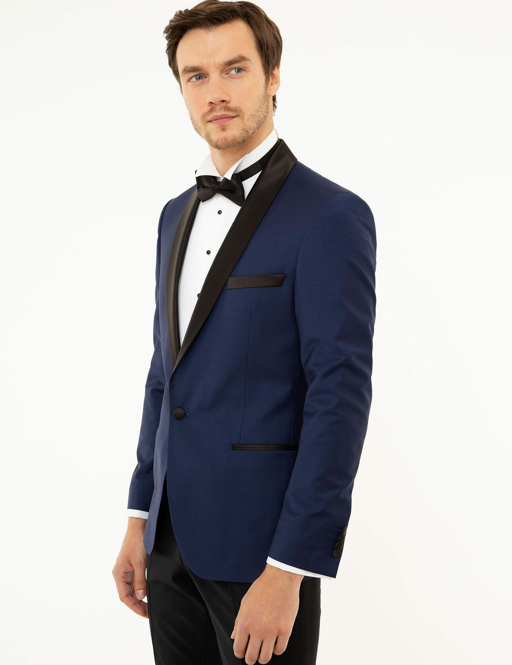 Узкий пиджак-смокинг цвета индиго - Cacharel фото 3