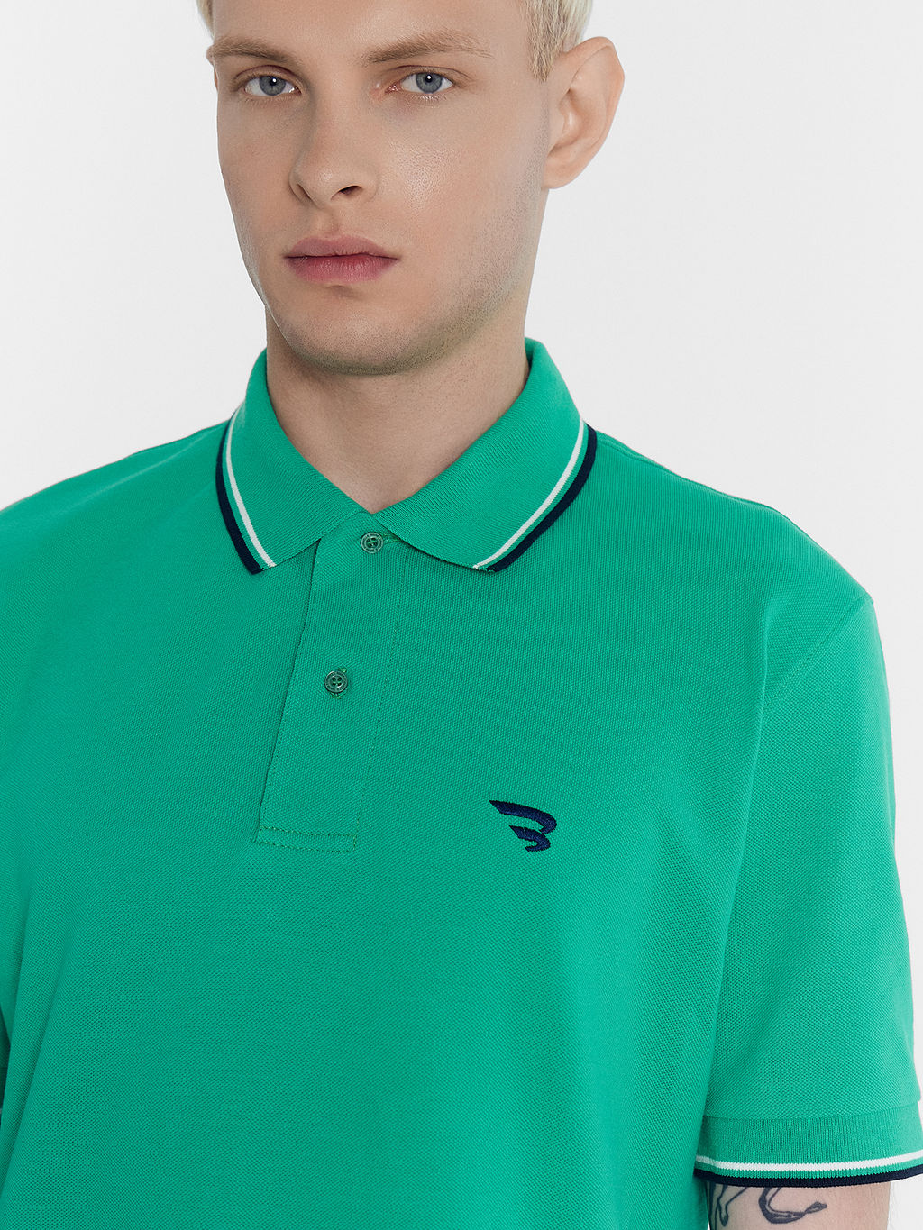 Поло мужское в зеленом цвете зеленый топаз 111850/1 - Mark formelle фото 4