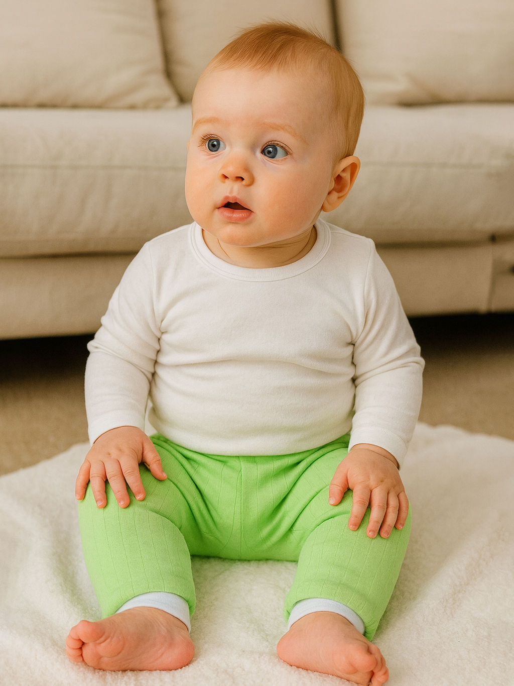 Ползунки-штанишки короткие салатовые 213г (68, 44)