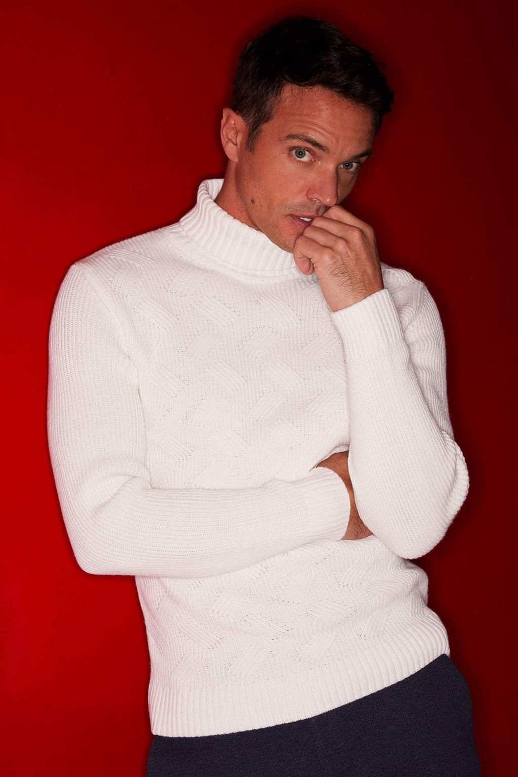 Standart Fit Normal Kesim Yar?m Bal?kc? Yaka Basic Duz Triko Kazak - Defacto фото 4