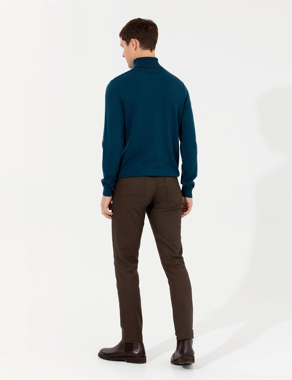 Kahverengi Slim Fit Kanvas Pantolon - Pierre cardin фото 4