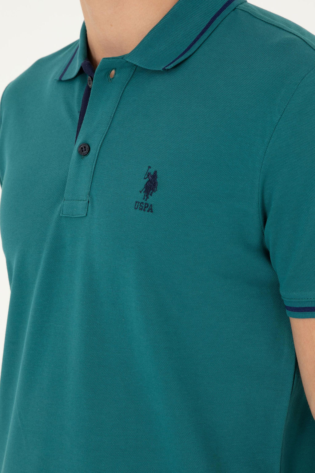 Футболка U.S. Polo Assn мужская темно-зеленая хлопок  фото 7