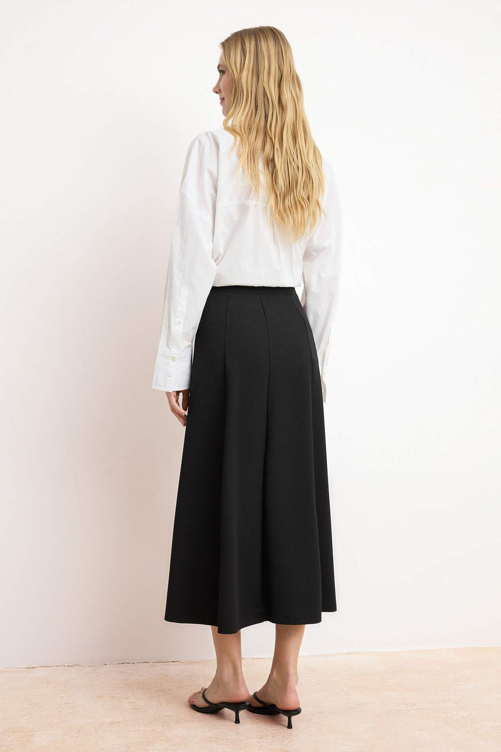 Trendyolmilla Siyah Klos Maxi Esnek Orme Etek TWOSS24ET00156 фото 14