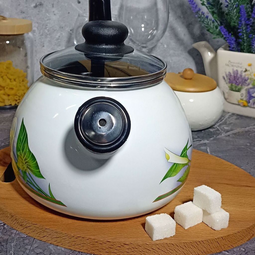 Чайник для плиты 2,0л 4с210я "КАЛЛЫ"белосн. со св. сферич.