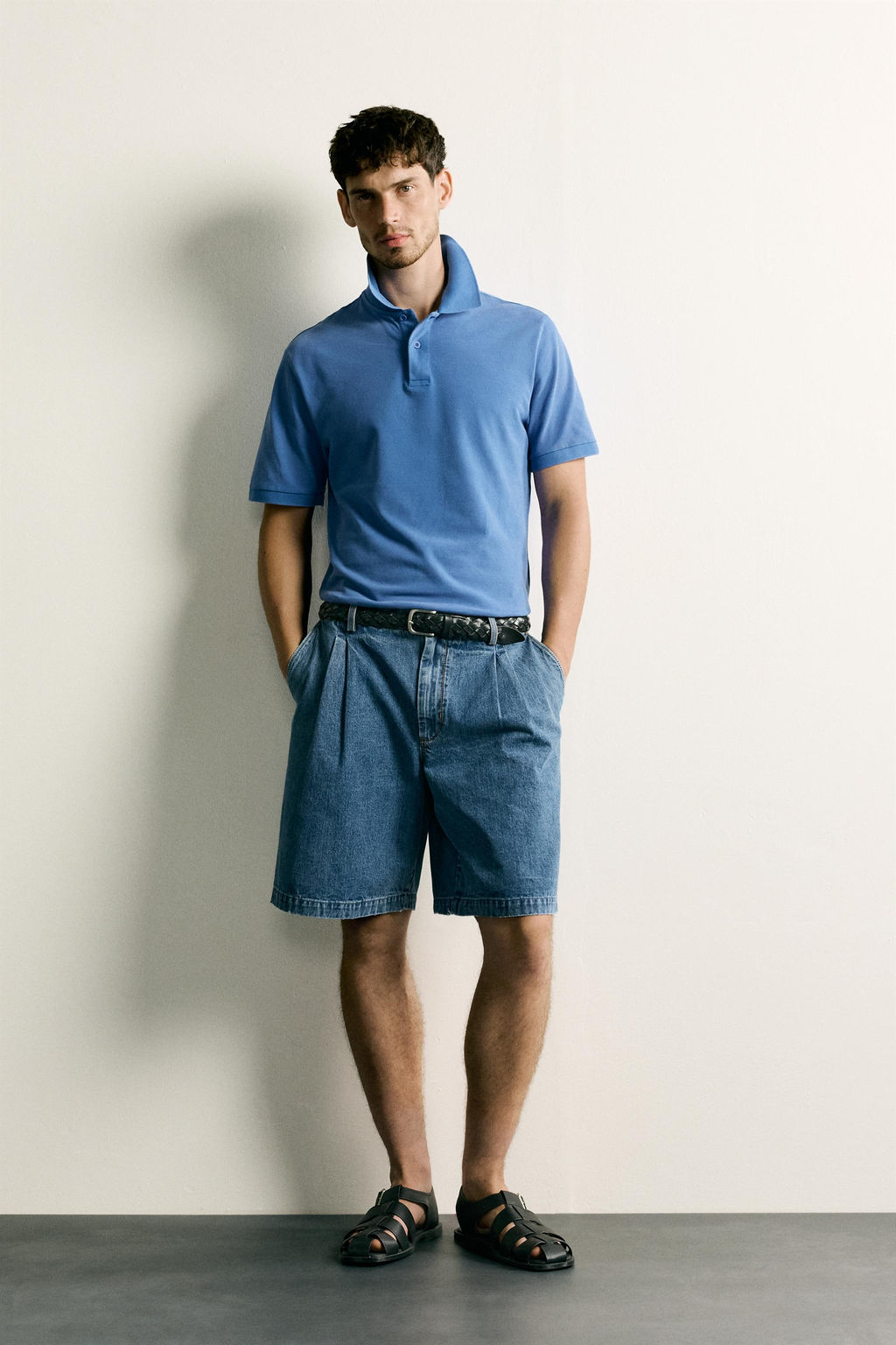 POLO PIQU? LAVADO REGULAR FIT / Azul lavado